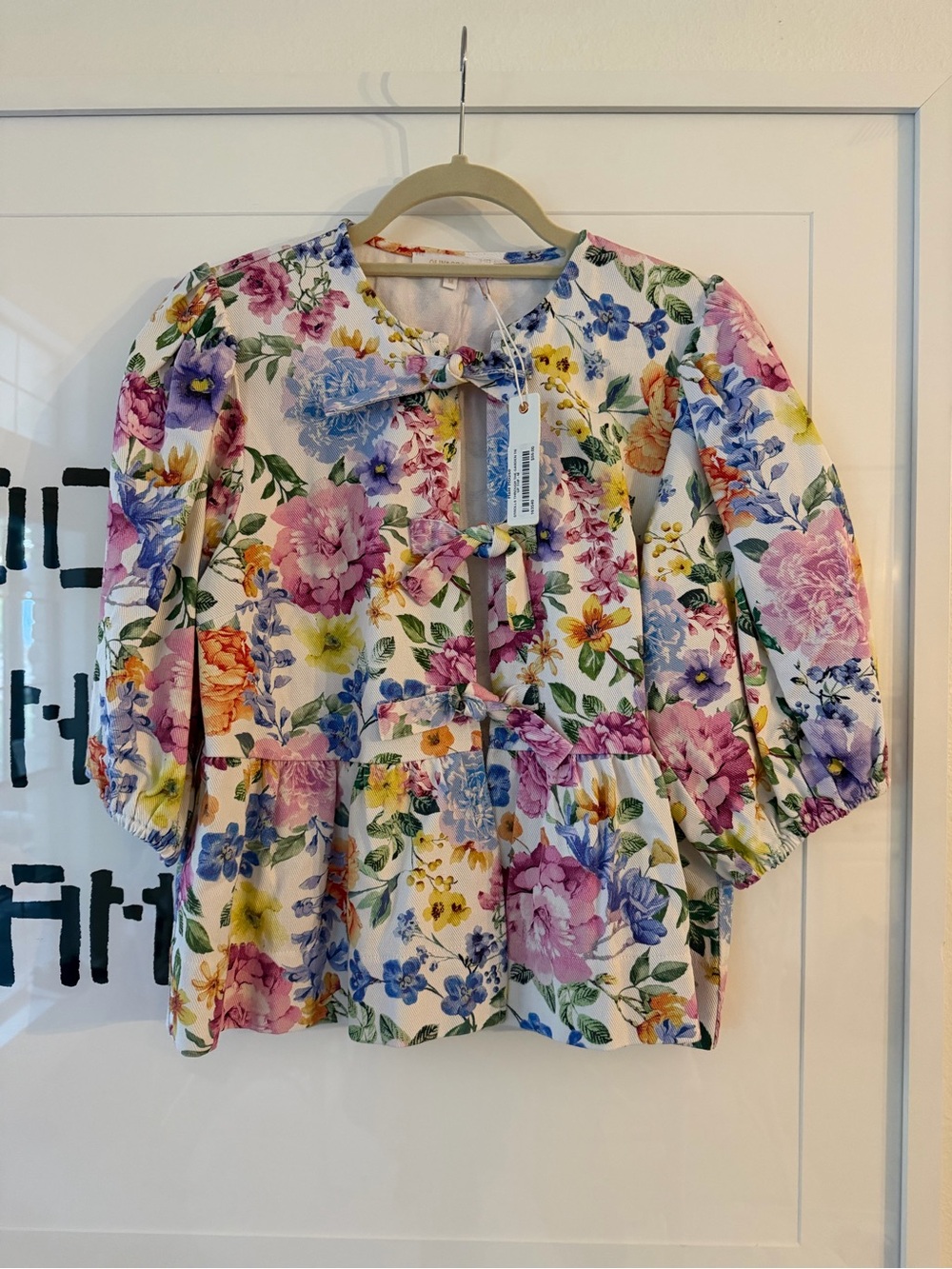 NWT Floral Tie top